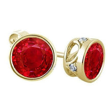 Red Ruby With Diamond Women Stud Earring 10.20 Carats 14K Gold