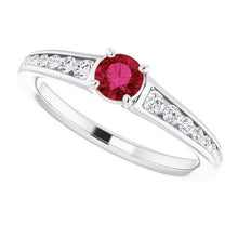 Ring 1.10 Carats Burma Ruby Diamond Accented White Gold 14K Jewelry