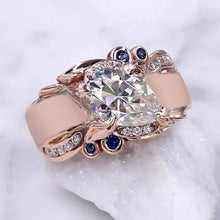 Rose Gold Diamond Ring 2.25 Carats Ceylon Sapphire Accents Jewelry