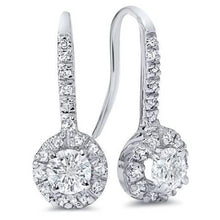 Round Cut 3.40 Carats Diamonds Ladies Dangle Earrings White Gold