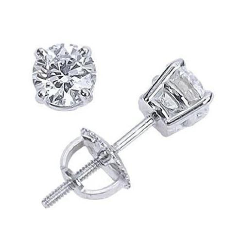 Round Cut Diamond 2.30 Ct Lady Studs Earring White Gold Fine Jewelry