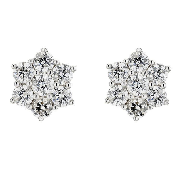 Round Cut Diamond Halo Stud Women Earrings 4.30 Carat White Gold 14K