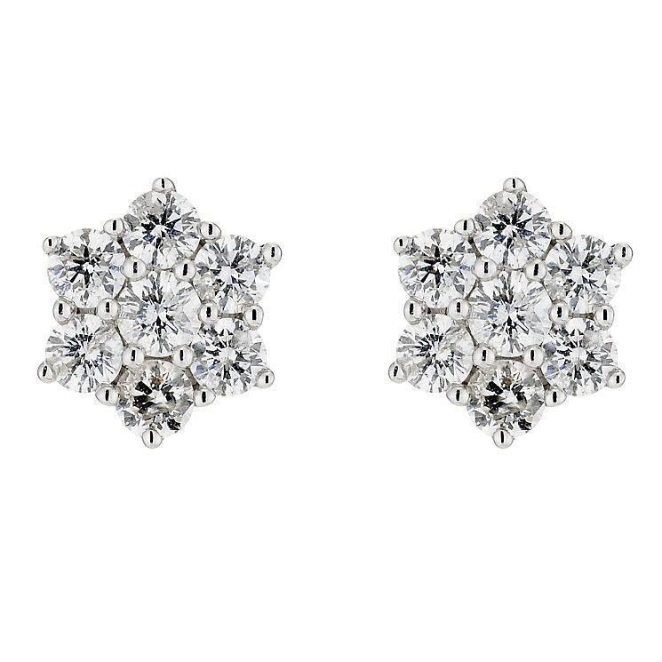 Round Cut Diamond Halo Stud Women Earrings 4.30 Carat White Gold 14K