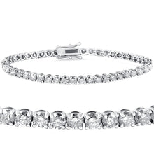Round Cut Diamond Tennis Bracelet Sparkling White Gold 14K 7.20 Ct