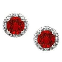 Round Cut Red Ruby Diamond Stud 4.50 Carats Earring Women Jewelry