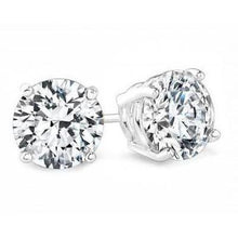 Round Cut Sparkling 4.50 Carats Diamonds Studs Earrings 14K Gold