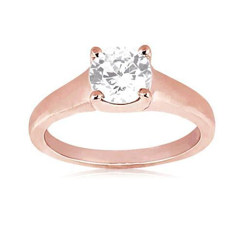 Round Diamond 1.51 Carats Rose Gold 14K Solitaire Ring New