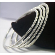 Round Diamond 2 Carats White Gold 14K Women Bangle Fine Jewelry