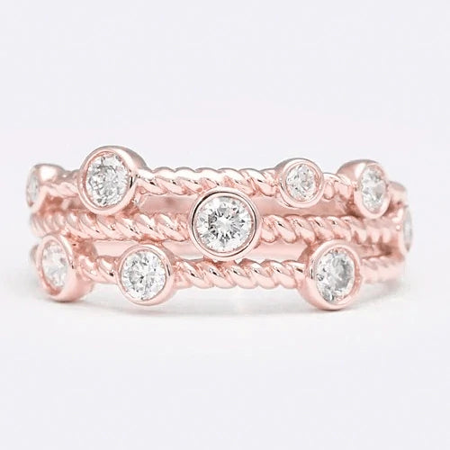 Round Diamond Bubble Ring Band