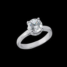 Round Diamond Hidden Halo Engagement Ring Solitaire With Accents