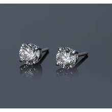Round Diamond Stud Earring 1 Carat Four Prong White Gold 14K Jewelry