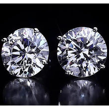 Round Diamond Stud Earrings 4.50 Carats White Gold 14K F Vs2