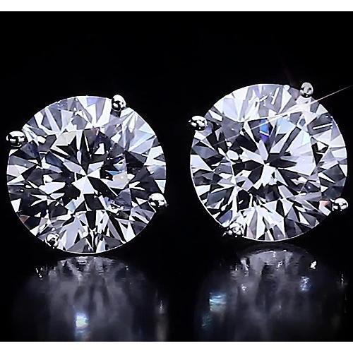 Round Diamond Stud Earrings 4.50 Carats White Gold 14K F Vs1