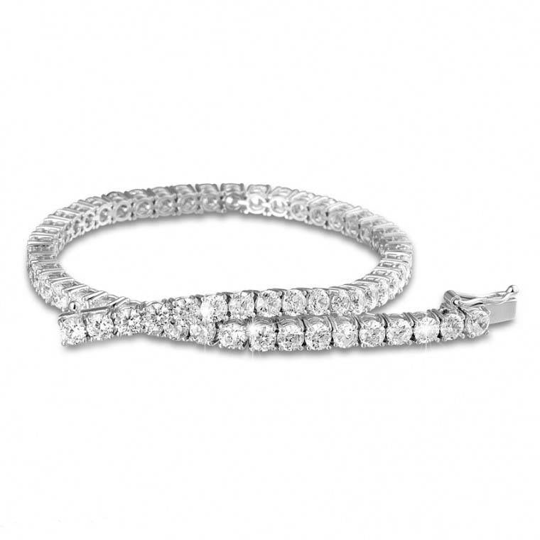 Round Diamond Tennis Bracelet 3.60 Carat White Gold 14K