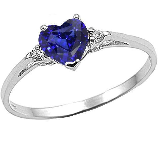Round Diamond Three Stone Ring Heart Sri Lankan Sapphire 1.75 Carats
