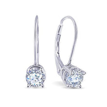 Round F Vs1 Ideal Cut Diamond Earring 0.60 Carat Lever back WG 14K