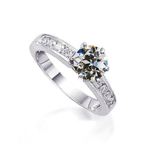 Round Old Mine Cut Diamond Ring 6 Prong Channel Set 2 Carats