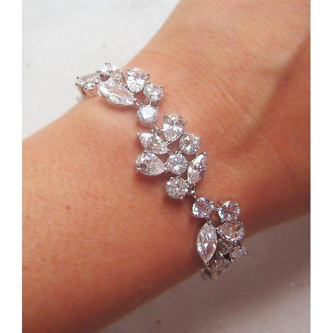 Round, Pear & Marquise Diamond 12 Carats Ladies Bracelet