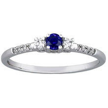 Round Sapphire Diamond Ring 3 Stone Style With Accents 2 Carats