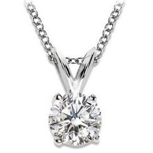 Round Solitaire Diamond Necklace Pendant 2.75 Ct White Gold 14K
