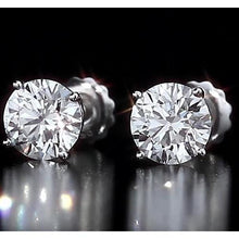 Round Stud Diamond Earring 4.50 Carats White Gold 14K Vs1 F