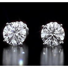 Round Stud Diamond Earring 4.50 Carats White Gold 14K Vs1 F