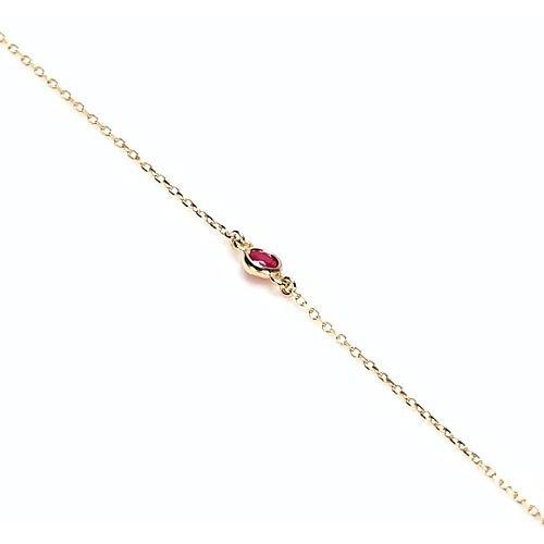 Ruby Bezel Set Bracelet 1.50 Carats Yellow Gold 14K