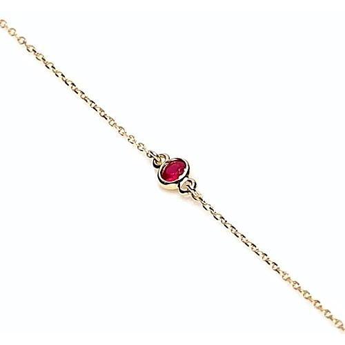 Ruby Bezel Set Bracelet 1.50 Carats Yellow Gold 14K