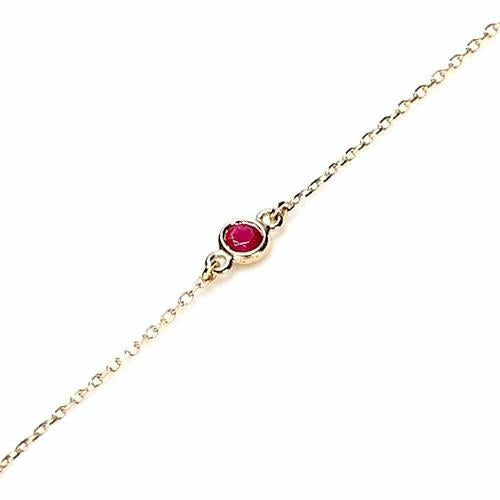 Ruby Bezel Set Bracelet 1.50 Carats Yellow Gold 14K