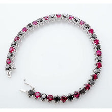 Ruby & Black Diamond Tennis Bracelet Prong Set 11.70 Carats