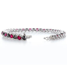 Ruby & Black Diamond Tennis Bracelet Prong Set 11.70 Carats