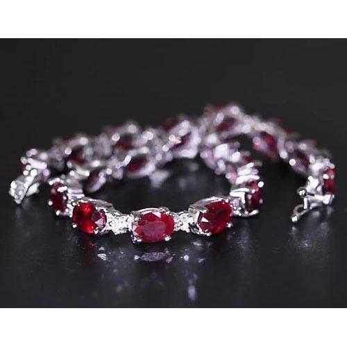 Ruby Diamond Tennis Bracelet 16 Carats Women Jewelry New