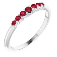 Ruby Stones Gemstone Ring 1.90 Carats White Gold 14K