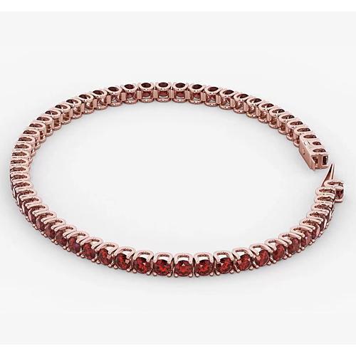 Ruby Tennis Bracelet Rose Gold 5.90 Carats Jewelry New