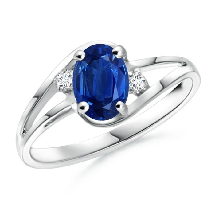 Sapphire Diamond 2.20 Carats Wedding Ring White Gold 14K