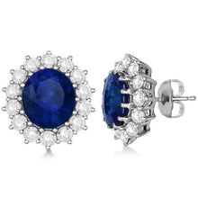 Sapphire & Diamond 6.80 Carats Women Studs Earring White Gold 14K