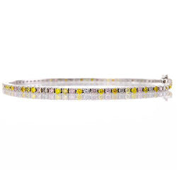 Sapphire Natural Earth Mined Diamond Bracelet 5 Carats White Gold 14K Jewellery