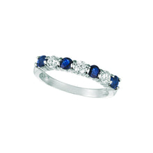 Sapphire & Diamond Eternity Band 1 Carat 14K White Gold