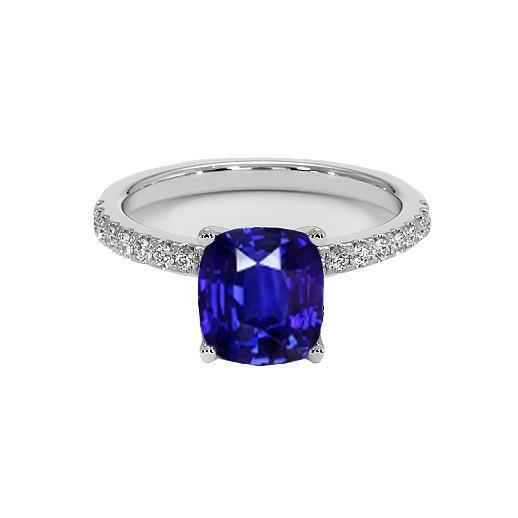 Sapphire Engagement Ring Ceylon Blue White Gold Jewelry 2.75 Carats