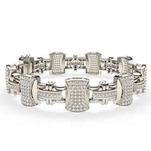 Small Diamonds Men's 14K Gold White Natural Round Cut 12.20 Carats