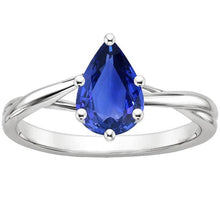 Solitaire Anniversary Ring Pear Ceylon Sapphire 3.50 Carats