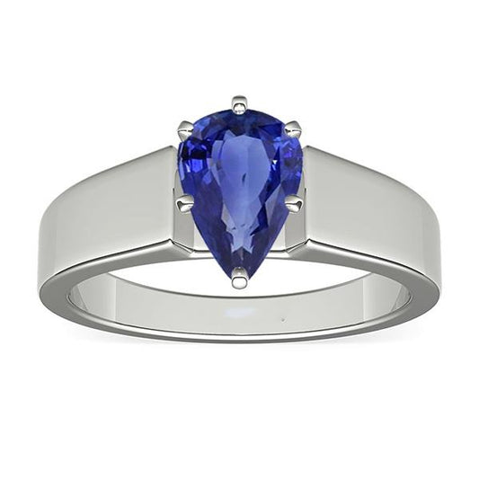 Solitaire Ceylon Sapphire Ring 1.50 Carats Prong Set Ladies Jewelry