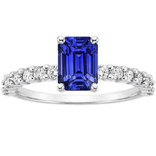 Solitaire Ceylon Sapphire With Accents Ring & Diamonds 5 Carats