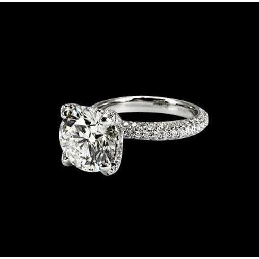 Solitaire Diamond Engagement Ring F Vs1/Vvs1 With Accent 3.01 Ct. WG 14K