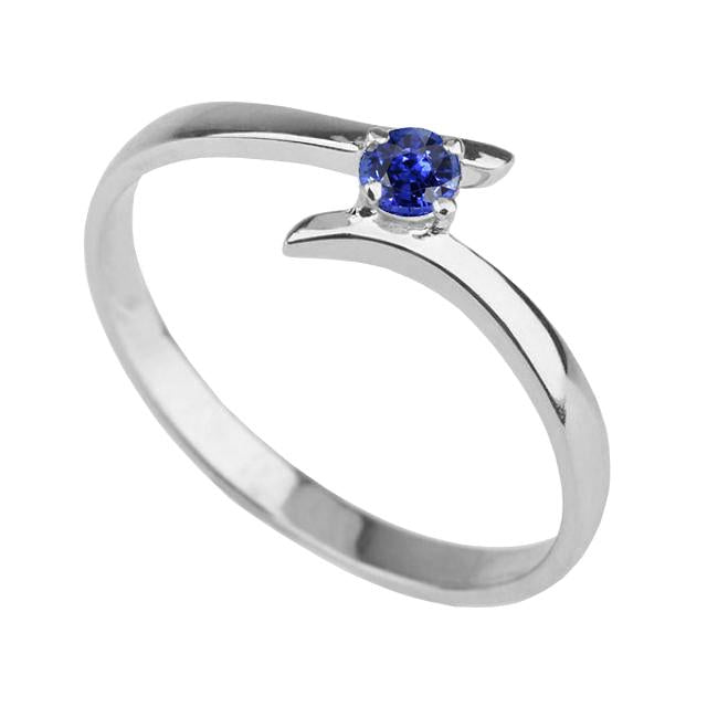 Solitaire Engagement Ring Ceylon Blue Sapphire 1 Carat Bypass Style