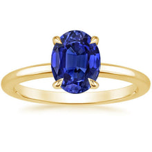 Solitaire Engagement Ring Oval Sri Lankan Sapphire 2.50 Carats
