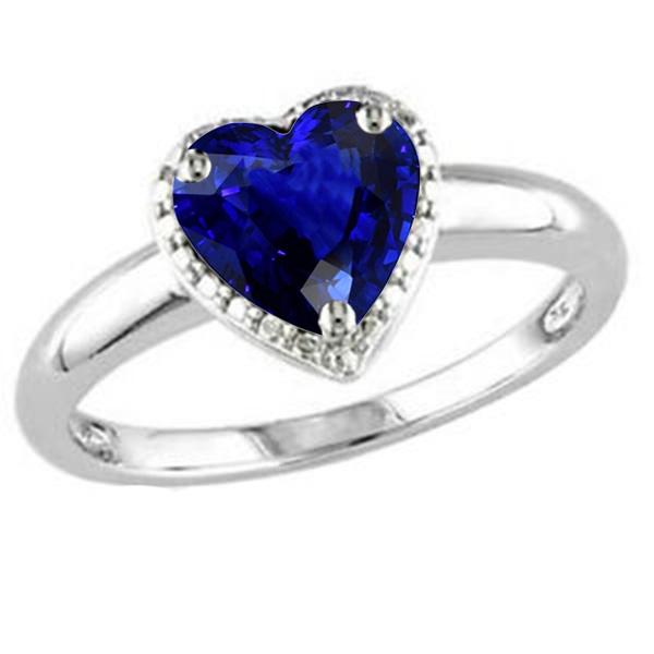 Solitaire Heart Cut Ceylon Sapphire Gemstone Ring 2.50 Carats Gold 14K