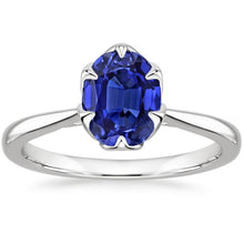 Solitaire Oval Shaped Ring Sri Lankan Sapphire 2.50 Carats