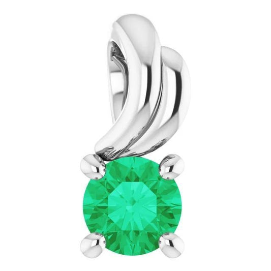 Solitaire Pendant Green Emerald 2.50 Carats Women Jewelry New
