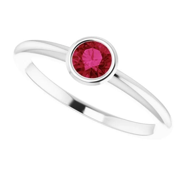 Solitaire Ring 0.75 Carats Burmese Ruby Ladies Jewelry New
